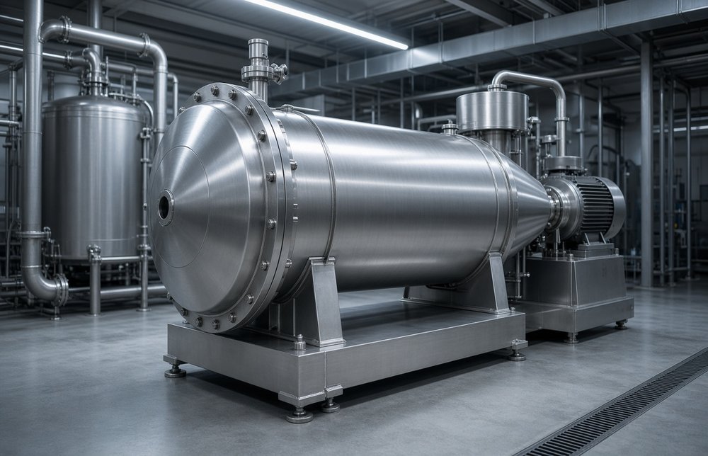 Decanter centrifuge for high-solids probiotic broth pretreatment