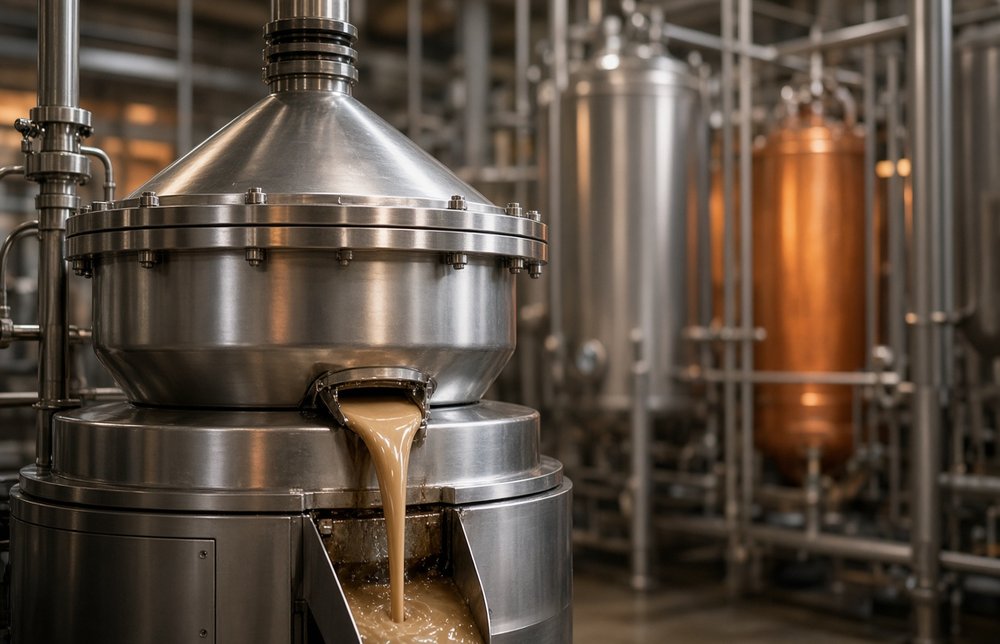 Nozzle centrifuge recovering baker yeast cream
