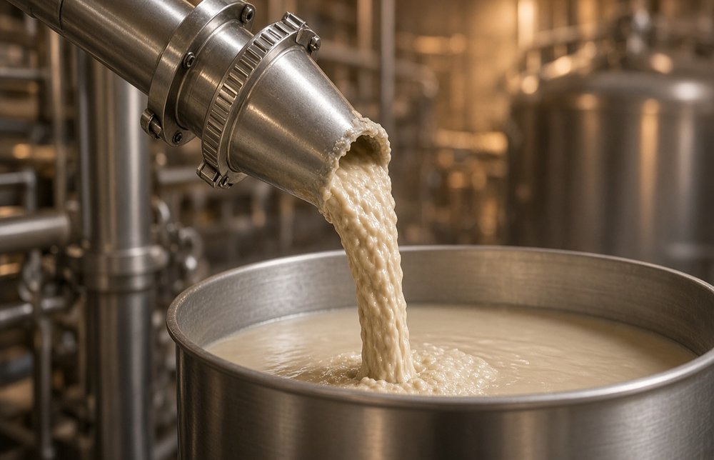 Concentrated yeast cream from continuous nozzle separator
